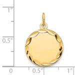 14k Etched Edge .027 Gauge Engravable Round 16mm Disc Charm - Image 3