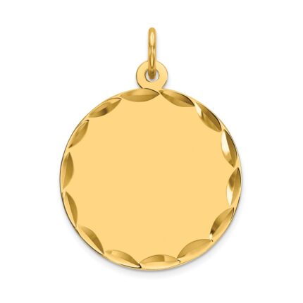 14k Etched Edge .027 Gauge Engravable Round 19mm Disc Charm