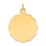 14k .027 Gauge Engravable Round Scalloped 26x23mm Disc Charm