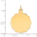 14k .027 Gauge Engravable Round Scalloped 26x23mm Disc Charm - Image 3