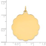 14k .018 Gauge Engravable Round Scalloped 28x25mm Disc Charm - Image 4