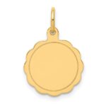 14k .013 Gauge Engravable Round Scalloped 16x13mm Disc Charm