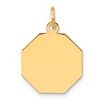 14k Plain .027 Gauge Engravable Octagonal 17x15mm Disc Charm