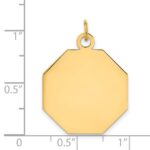 14k Plain .018 Gauge Engravable Octagonal 23x21mm Disc Charm - Image 2