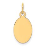 14k Plain .027 Gauge Engravable Oval 17x19mm Disc Charm