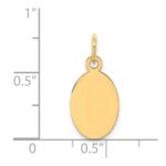 14k Plain .013 Gauge Engravable Oval 17x19mm Disc Charm - Image 2