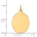 14k Plain .018 Gauge Engravable Oval 23x16mm Disc Charm - Image 2