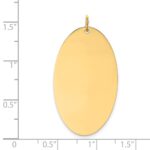 14k Plain .013 Gauge Engravable Elliptical 36x21mm Disc Charm - Image 2
