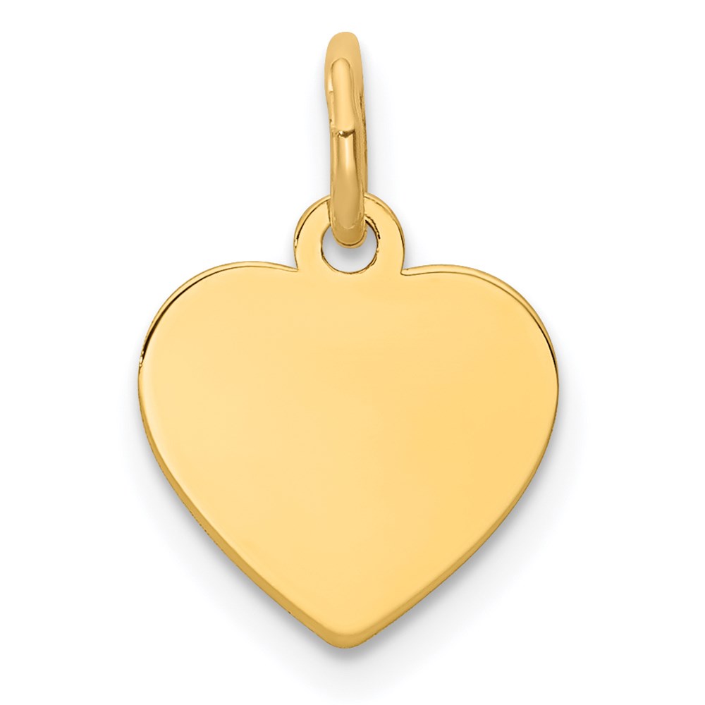 XM194-3.jpg 14k Plain .027 Gauge Engravable Heart 12x10mm Disc Charm - Image 1