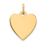 14k Plain .013 Gauge Engravable Heart 15x14mm Disc Charm