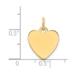 14k Plain .035 Gauge Engravable Heart 15x14mm Disc Charm - Image 2