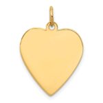 14k Plain .035 Gauge Engravable Heart 21x20mm Disc Charm