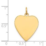 14k Plain .035 Gauge Engravable Heart 21x20mm Disc Charm - Image 2