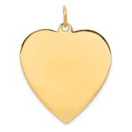 14k Plain .013 Gauge Engravable Heart 27x24mm Disc Charm