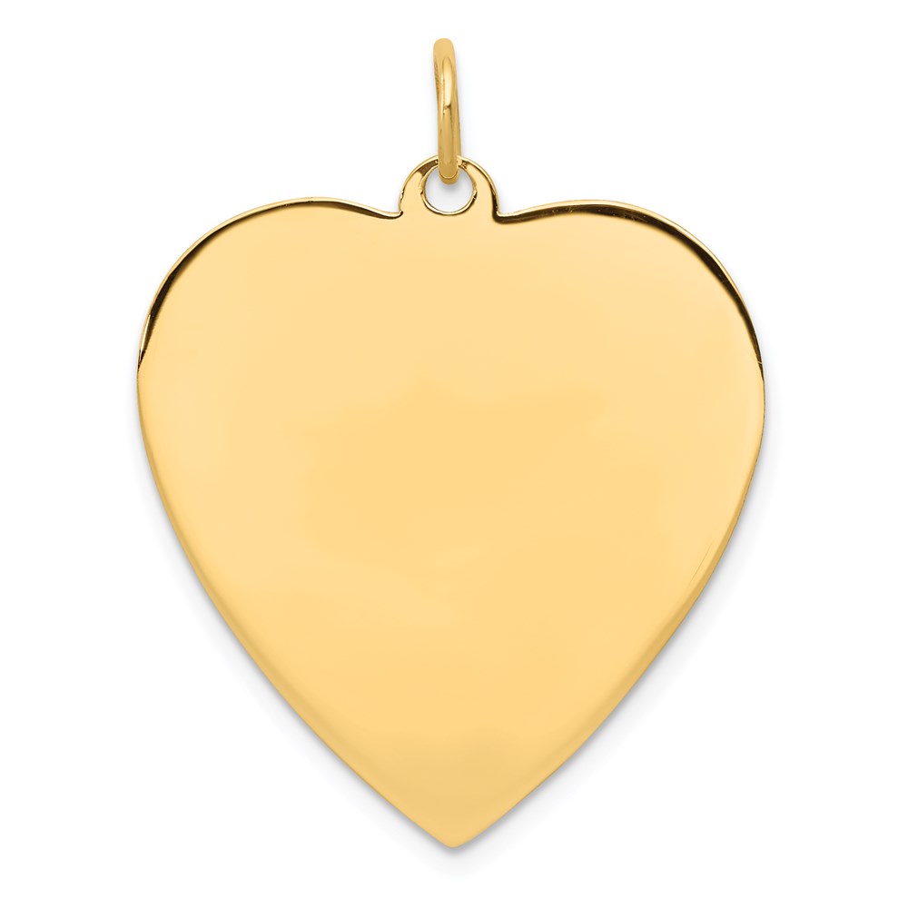 XM199.jpg 14k Plain .013 Gauge Engravable Heart 27x24mm Disc Charm - Image 1