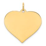 14k Plain .027 Gauge Engraveable Heart 22x24mm Disc Charm