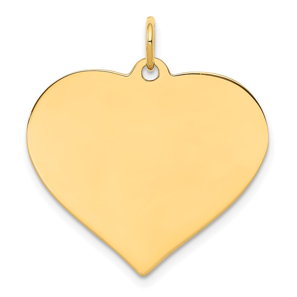 XM202-4.jpg 14k Plain .027 Gauge Engraveable Heart 22x24mm Disc Charm - Image 1