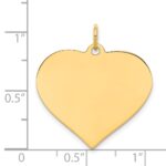 14k Plain .018 Gauge Engraveable Heart 22x24mm Disc Charm - Image 2