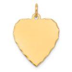 14k Etched Edge .027 Gauge Engravable Heart 21x17mm Disc Charm