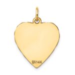 14k Etched Edge .013 Gauge Engravable Heart 21x17mm Disc Charm - Image 3