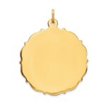 14k Plain with Fancy Edge .013 Gauge Engravable Round 29x26mm Disc Charm