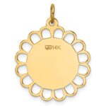 14k Plain .011 Gauge Engravable Round Flower 24x21mm Disc Charm - Image 3