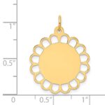 14k Plain .011 Gauge Engravable Round Flower 24x21mm Disc Charm - Image 2
