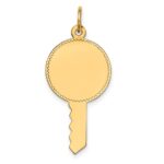 14k Plain .011 Gauge Engravable Key 28x15mm Disc Charm
