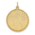14k Patterned with Zig-Zag Edge .018 Gauge Round Engravable 26x22mm Disc Charm