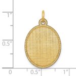 14k Patterned with Zig-Zag Edge .018 Gauge Engravable Oval 23x16mm Disc Charm - Image 2