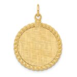 14k Patterned with Rope Edge .013 Gauge Engravable Round 27x21mm Disc with Satin Back