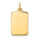 14k Plain .011 Gauge Rectangular Engravable 17x10mm Disc Charm