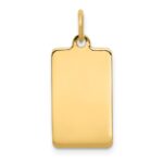 14k Plain .013 Gauge Rectangular Engravable 20x11mm Disc Charm