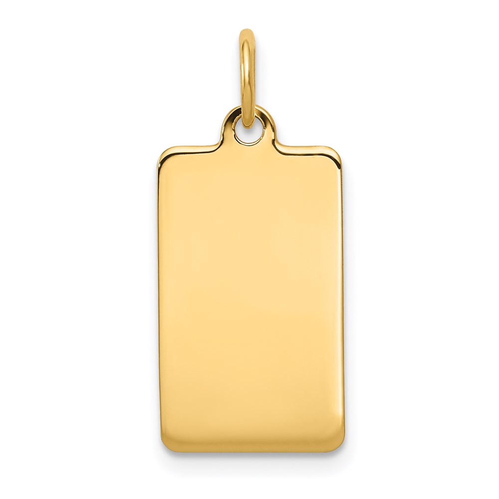 XM286.jpg 14k Plain .011 Gauge Rectangular Engravable 20x11mm Disc Charm - Image 1
