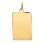 14k Plain .013 Gauge Rectangular Engravable 25x28mm Disc Charm