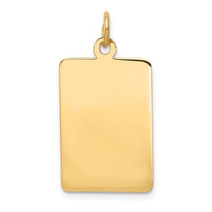 14k Plain .013 Gauge Rectangular Engravable 25x28mm Disc Charm