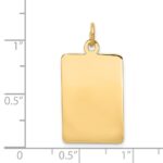 14k Plain .018 Gauge Rectangular Engravable 25x28mm Disc Charm - Image 2