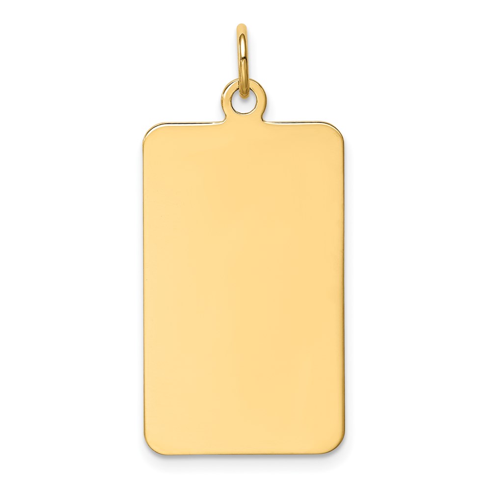XM288-1.jpg 14k Plain .013 Gauge Rectangular Engravable 29x15mm Disc Charm - Image 1