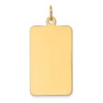 14k Plain .011 Gauge Rectangular Engravable 29x15mm Disc Charm