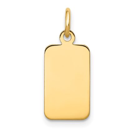 14k Plain .011 Gauge Engravable Rectangular 17x8mm Disc Charm