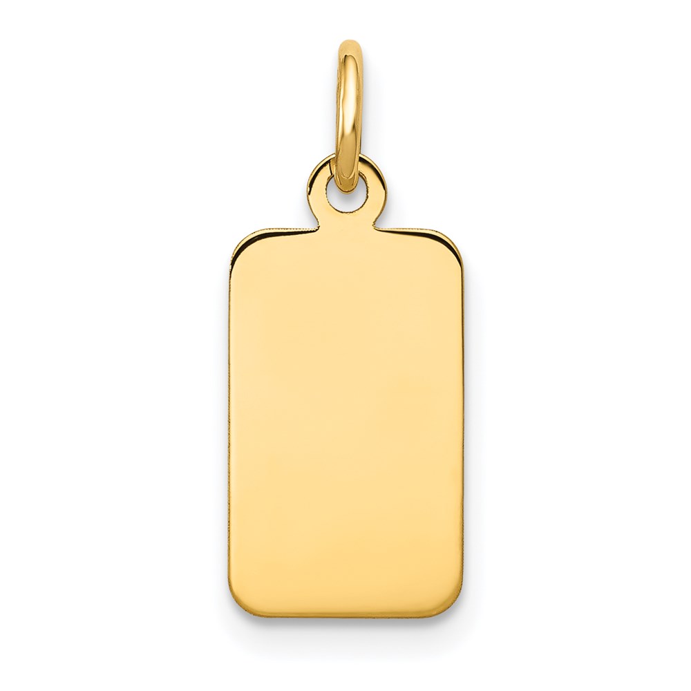 XM290-1.jpg 14k Plain .011 Gauge Engravable Rectangular 17x8mm Disc Charm - Image 1