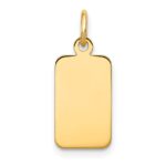 14k Plain .009 Gauge Engravable Rectangular 17x8mm Disc Charm