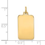 14k Plain .018 Gauge Engravable Rectangular 22x12mm Disc Charm - Image 2