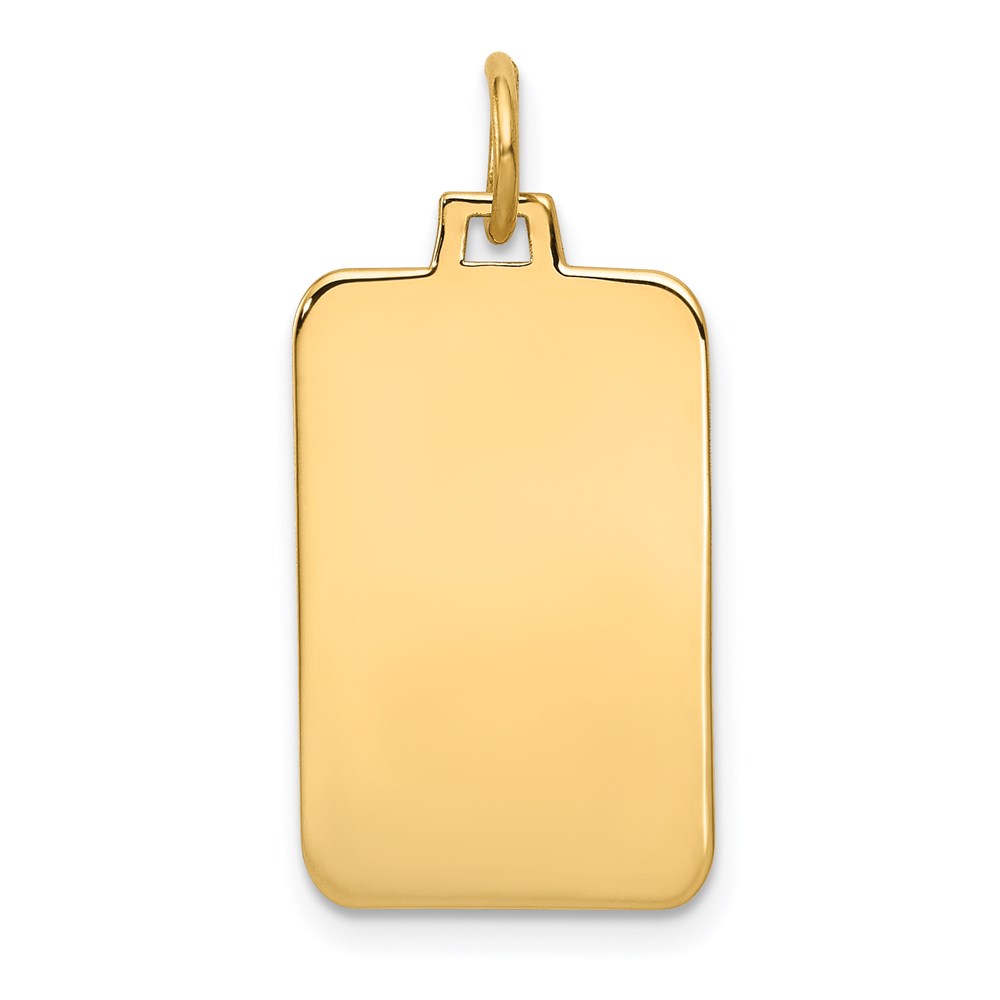 XM291.jpg 14k Plain .009 Gauge Engravable Rectangular 22x12mm Disc Charm - Image 1