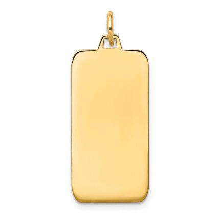 14k Plain .018 Gauge Engravable Rectangular 29x13mm Disc Charm