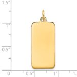 14k Plain .018 Gauge Engravable Rectangular 29x13mm Disc Charm - Image 2