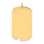 14k Plain .027 Gauge Engravable 31x18mm Dog Tag with Notch Disc Charm