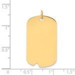 14k Plain .027 Gauge Engravable 31x18mm Dog Tag with Notch Disc Charm - Image 2
