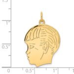 14k .018 Depth Engravable Boy Head Charm - Image 2
