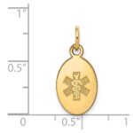 14k 16x9.5mm Oval Non-enameled Medical Jewelry Pendant - Image 3